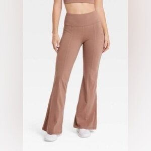 JoyLab High Waisted Flared Leggings Brown, S
